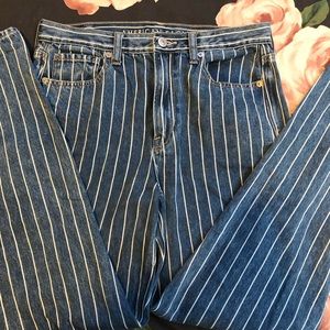 American Eagle striped Mom Jeans